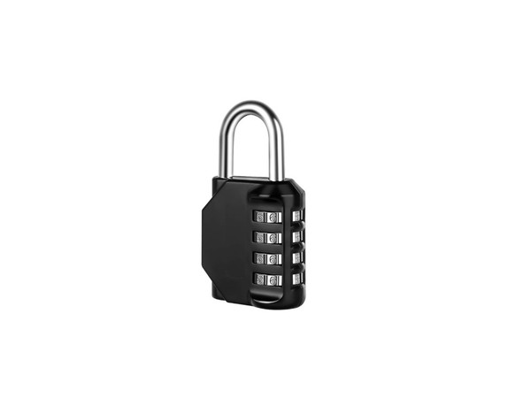 BLACK 4 digit Padlock Pad Lock Security Safe Combination Luggage Code A6108