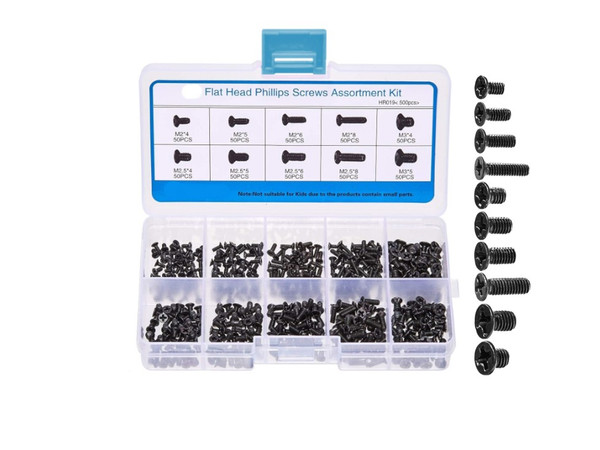 500pcs Mini Flat Head M2 M2.5 M3 Phillips Screws Cross Head Kit Computer 500pcs Mini Flat Head M2 M2.5 M3 Phillips Screws Cross Head Kit Computer