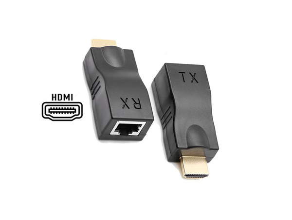 HDMI Extender to RJ45 Adapter LAN Cable Extension Cable Cat5e Cat6 RX TX