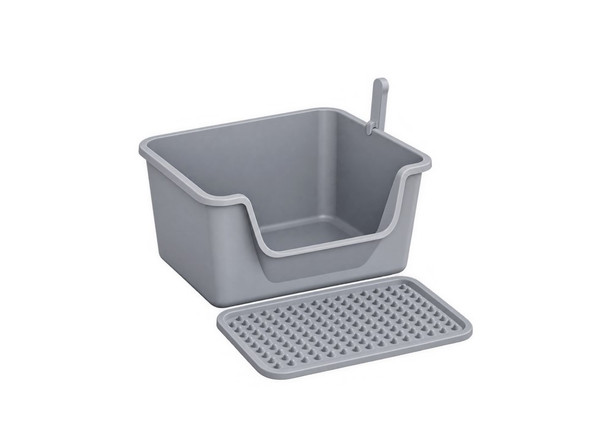 High Side Cat Litter Tray Kitten Toilet Box Anti-Splash Cleaning Sand A6967