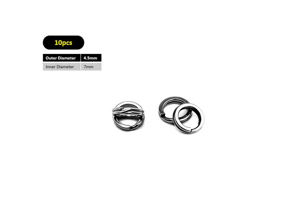 10pcs x #5 Split Ring Stainless Fish Hooks Crank Hard Bait Lure Connector