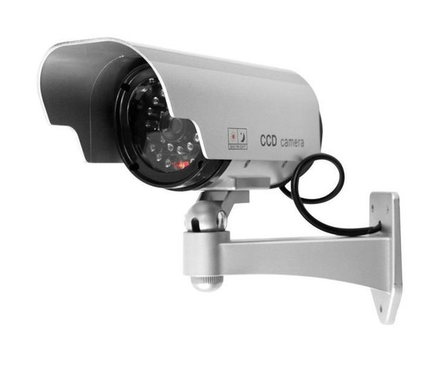 SILVER Dummy Camera with Flash LED Light Fake Simulated Security Dome SILVER Dummy Camera with Flash LED Light Fake Simulated Security Dome