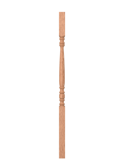 LJ-5005 Unfinished Red Oak Hampton Square Top Wood Baluster 42"
