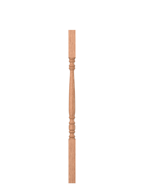 LJ-5005 Unfinished Red Oak Hampton Square Top Wood Baluster 38"