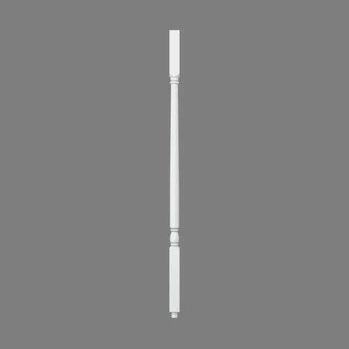 S-5141 Primed Gloss Prime Square Top  Wood Baluster 36"
