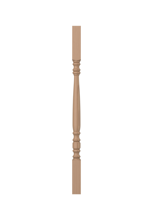 LJ-5005 Unfinished Poplar Hampton Square Top Wood Baluster 34"