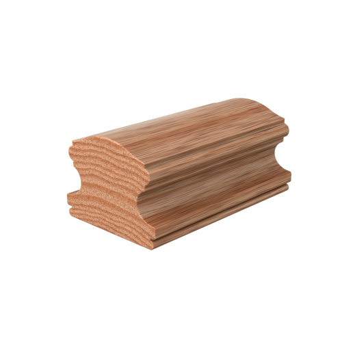 LJAN-6400FJ1 Unfinished Red Oak Non Plowed Solid Cap Handrail 16'
