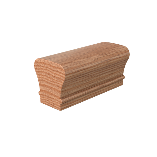 S-6010SC Unfinished Red Oak Non Plowed Solid Cap Handrail 8'