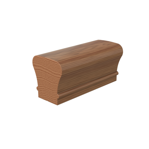 LJ-6010SC Unfinished White Oak Non Plowed Solid Cap Handrail 12'