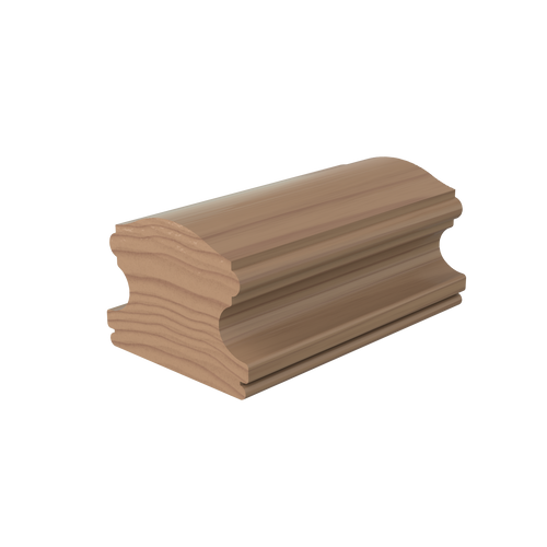 LJAN-6400FJ1 Unfinished Poplar Non Plowed Solid Cap Handrail 16'