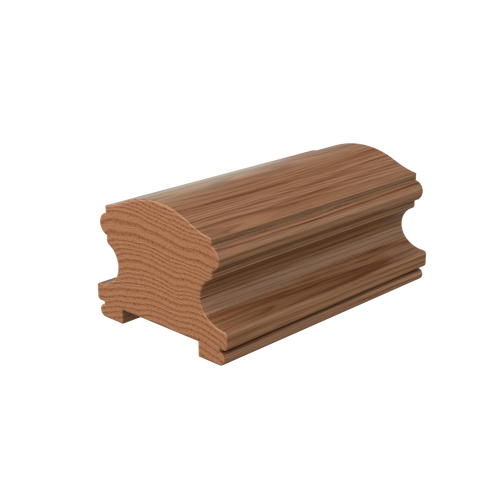 LJ-6400PSC Unfinished White Oak Plowed 1 3/4 in. Solid Cap Handrail 8'