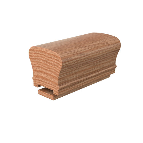 LJ-6210P0/6000F Unfinished Red Oak Plowed 1 1/4 in. Handrail 12' with Fillet