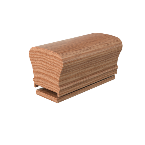 LJ-6210P/6007 Unfinished Red Oak Plowed 1 3/4 in. Handrail 8'