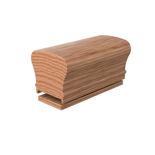 LJ-6210P/6007 Unfinished Red Oak Plowed 1 3/4 in. Handrail 16' with Fillet