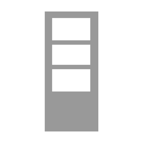 Black Onyx 3/4 -Lite 3-Lite 3.5" Horizontal 3080 Low-E CLR 36" X 96"