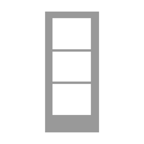 Smooth White Full 3-Lite 1" Horizontal 3080 Low-E CLR  36" x 96"