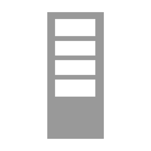 Black Onyx 3/4 -Lite 4-Lite 3.5" Horizontal 3068 Low-E TRNS 36" X 80"