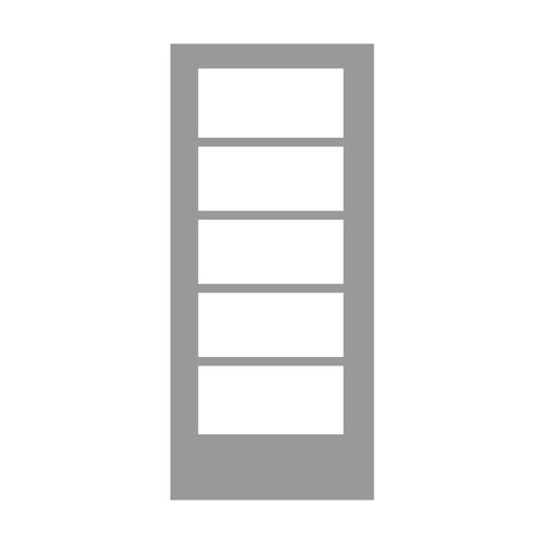 Smooth White Full 5-Lite 1" Horizontal 3080 Low-E TRNS 36" x 96"