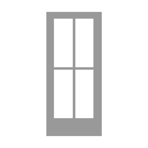 Smooth White Full 4-Lite 1" Grid 2880 Low-E CLR 32" x 96"