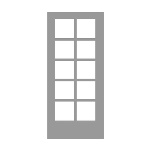 Smooth White Full 10-Lite 1" Grid 3080 Low-E CLR 36" x 96"