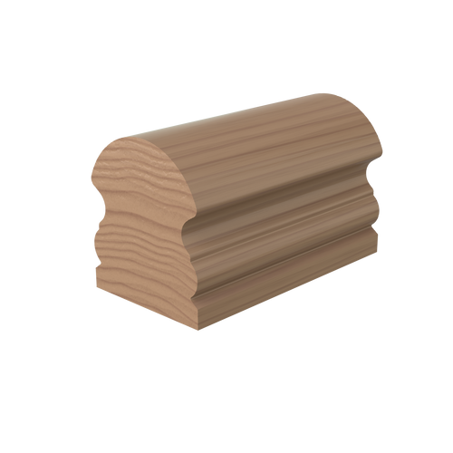 LJ-6519 Unfinished Poplar Non Plowed Handrail 8'