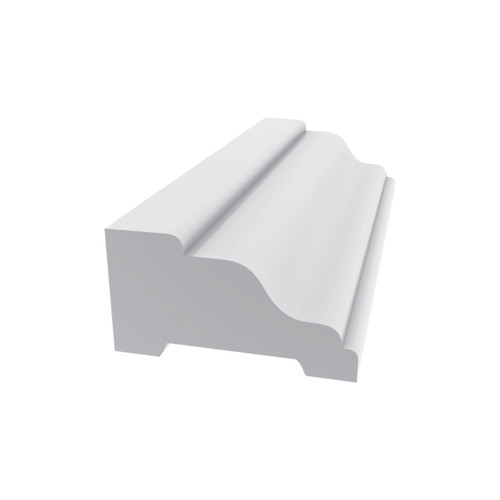 2807 White PVC Rake Moulding 12'
