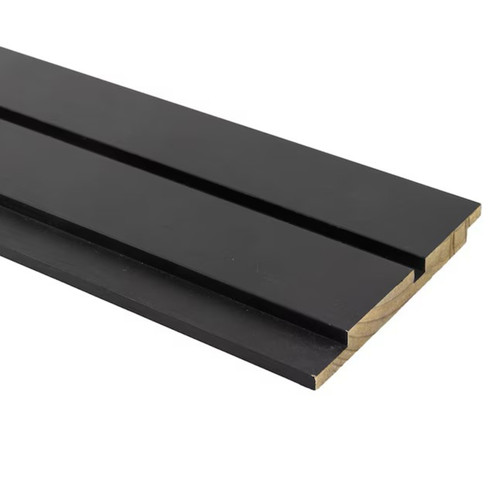 Painted Black Finger Joint Pine Fluted Wall Plank 8'