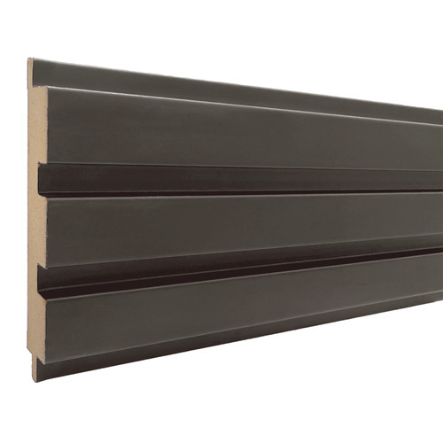 Soft Touch Gray MDF Tongue and Groove Slat Wall Plank 8'