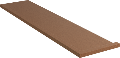 887311 White Oak Miter Return Right Hand Square Nose Tread 48"