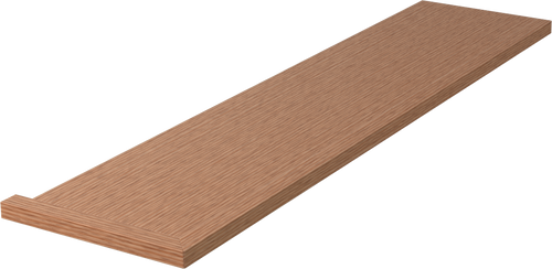 887311 Red Oak Miter Return Left Hand Square Nose Tread 48"