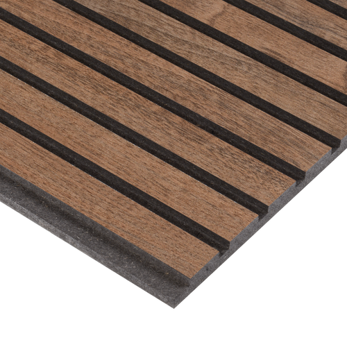 10' Fluted Dark Walnut MDF Wall Plank