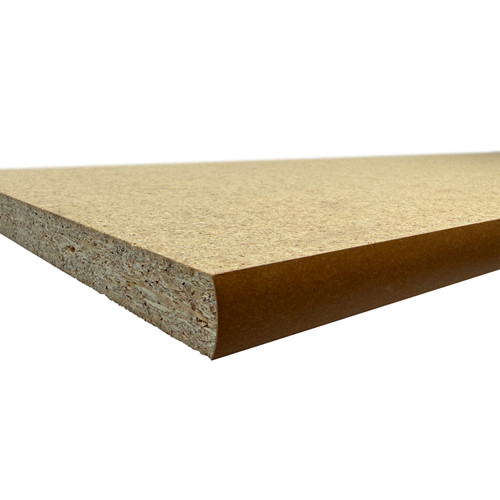 23-1/4" Taped Edge Bullnose Raw Particle Board Shelving 145"