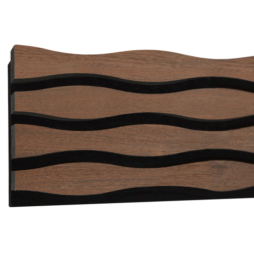 Walnut MDF Wavy Acoustic Slat Wall Panel 10'