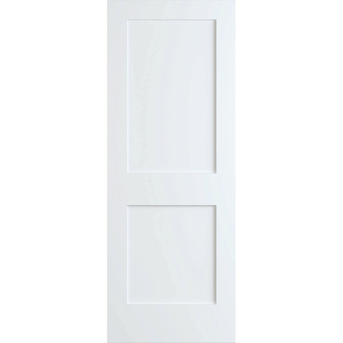 1-3/8" Shaker 2 Panel Primed Pine 2'4" x 8'0" Door