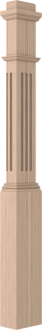 LJF-4091 1/2-H Fluted Panel Half Box Newel