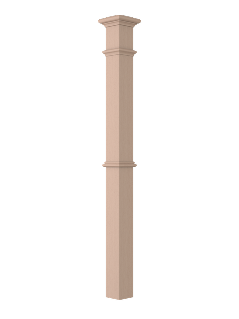 LJ-4392-HM Plain Panel Box Newel