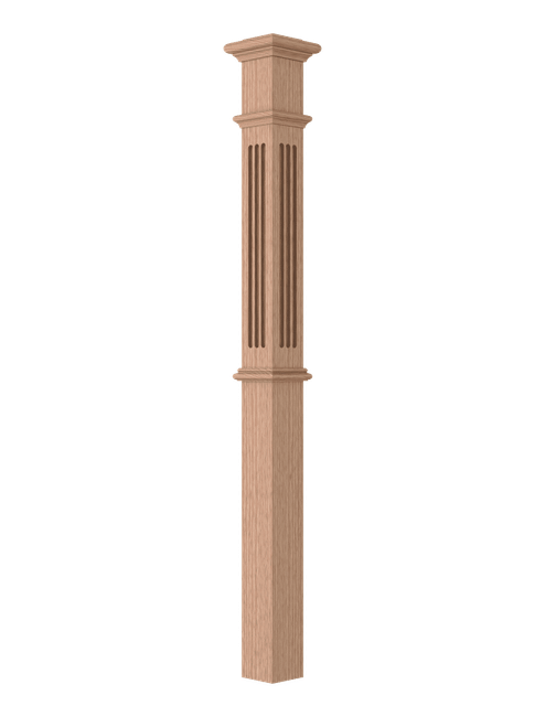 LJ-4393-O Fluted Panel Box Newel