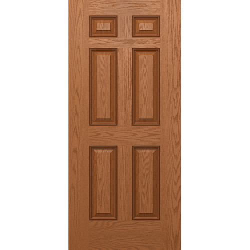 1-3/4-in. 6 Panel  Oak Grain Fiberglass 3'0" x 6'8" Door
