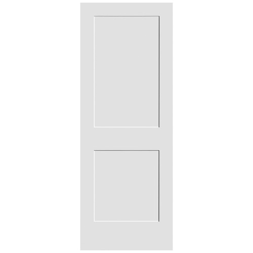 1-3/8-in. Shaker 2 Panel Primed MDF Overlay 2'0" x 6'8" Door