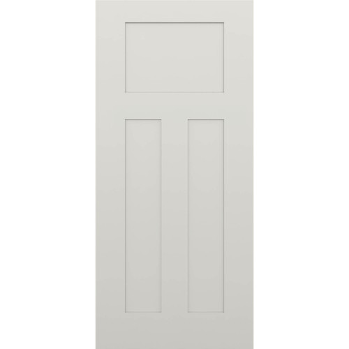 1-3/4-in. Shaker 1 Lite 2 Panel  White Fiberglass 3'0" x 6'8" Door