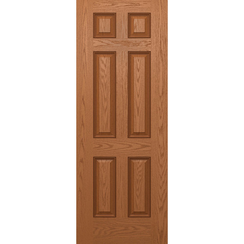1-3/4-in. 6 Panel  Oak Grain Fiberglass 2'8" x 8'0" Door