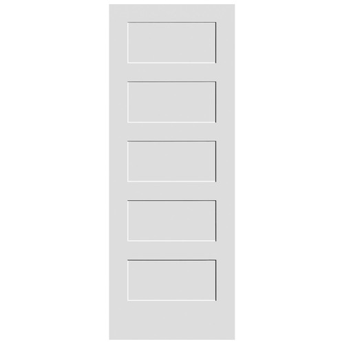 1-3/8-in. Shaker 5 Panel Primed MDF Overlay 3'0" x 6'8" Door