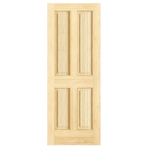 1-3/8-in. 4 Panel Vertical Grain Pine 2'0" x 6'8" Door