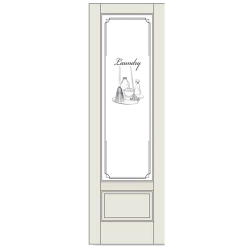 1-3/8-in. 1 Lite 1 Panel Laundry Vertical Grain Pine 3'0" x 8'0" Door