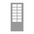 Black Onyx 3/4 -Lite 12-Lite 1" Grid 3080 Low-E TRNS 36" x 96"