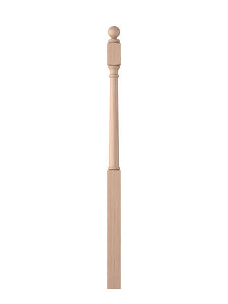 LJ-4042BT Unfinished Beech Long Utility Newel 57-3/4"