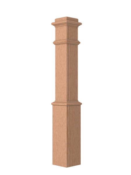 S-4091XXLFTOP Unfinished Red Oak Box Newel Cap