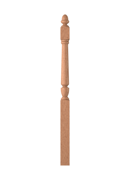 LJP-3042 Unfinished Red Oak Long Utility Newel 57-3/4"