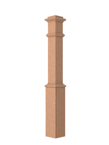 S-4091XLPTOP Unfinished Red Oak Box Newel Cap