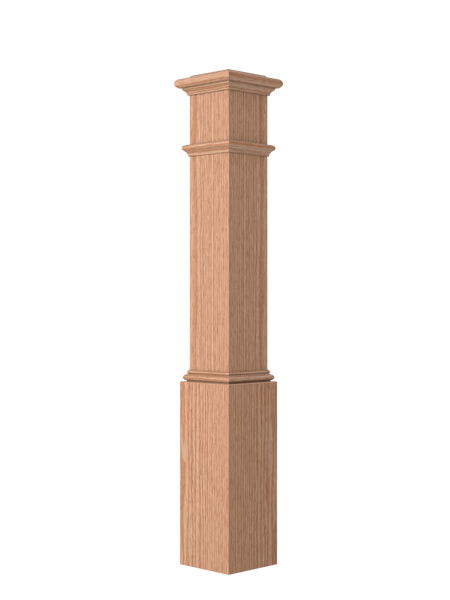 LJ-4092 Unfinished Red Oak Box Newel 53-3/16"